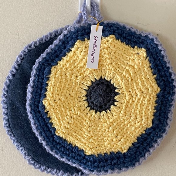 Crochet Pot Holders, Crochet Farmhouse Decor, Handmade Potholders - Picture 10 of 11